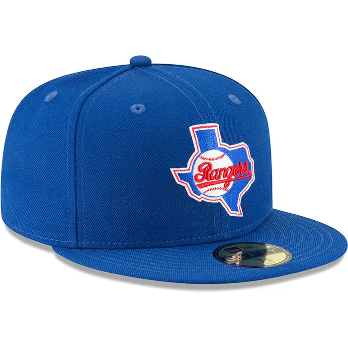 Texas Rangers New Era Cooperstown Collection Wool 59FIFTY Fitted Hat - Blue, Size: 7 3/8